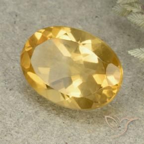 5.31 ct Golden Citrine Stone, Natural Citrine in Oval Facet Shape for Sale