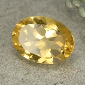 5.38 ct Golden Citrine Stone, Natural Citrine in Oval Facet Shape for Sale