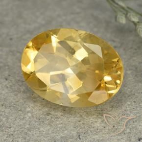5.42 ct Golden Citrine Stone, Natural Citrine in Oval Facet Shape for Sale