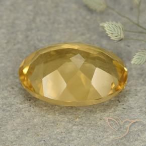 Citrine Gemstone in 14 x 10 mm (calibrated) Size for Sale, Citrine Stone in Medium-Light Golden Color