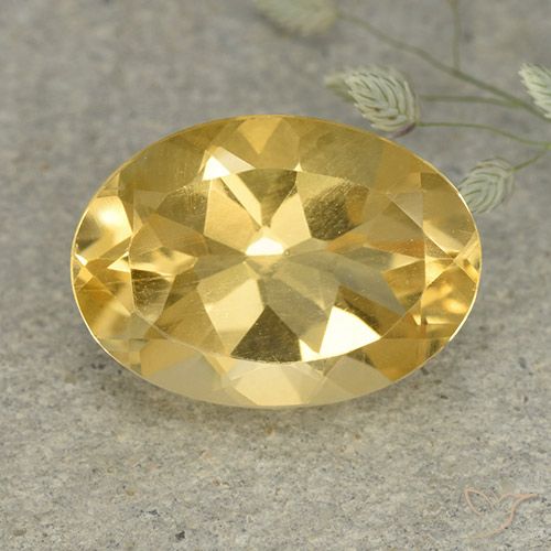 5.81ct Natural Medium Golden Citrine, Oval, VVS-VS