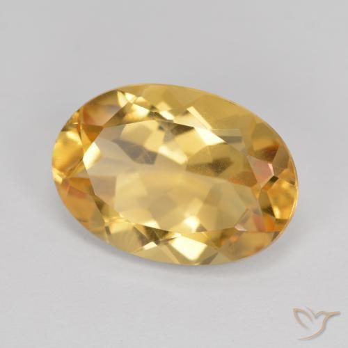 5.04 ct Golden Citrine Stone, Natural Citrine in Oval Facet Shape for Sale