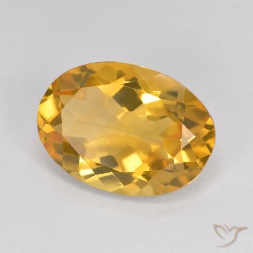 5.14 ct Golden Citrine Stone, Natural Citrine in Oval Facet Shape for Sale