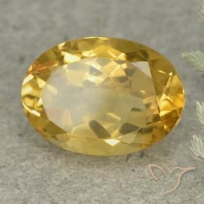 5.71 ct Golden Citrine Stone, Natural Citrine in Oval Facet Shape for Sale