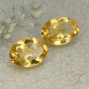 9.19 ctw Golden Citrine Stones, Natural Citrine in Oval Facet Shape for Sale