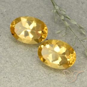 11.52 ctw Golden Citrine Stones, Natural Citrine in Oval Facet Shape for Sale