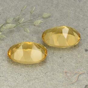Citrine Gemstones in 14 x 10 mm (calibrated) Size for Sale, Citrine Stones in Golden Orange Color