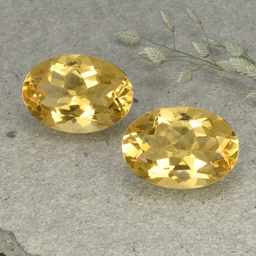 Medium Golden Цитрин Камень - 5.3ct Фасетный Овал (ID: 492625)