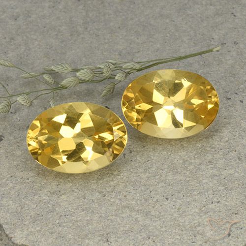 10.99 ct Yellow Citrine, 14.2 x 10 mm Oval Cut From Brazil, Photo A