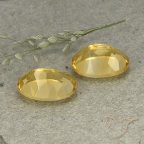 Citrine Gemstones in 14 x 10 mm (calibrated) Size for Sale, Citrine Stones in Medium Golden Color
