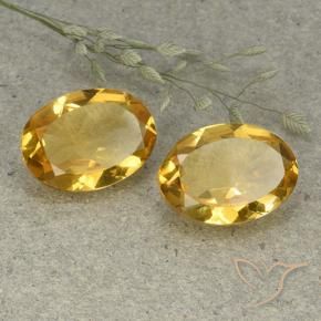 9.32 ctw Golden Citrine Stones, Natural Citrine in Oval Facet Shape for Sale