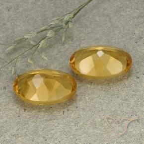 Citrine Gemstones in 14 x 10 mm (calibrated) Size for Sale, Citrine Stones in Medium-Dark Golden Color