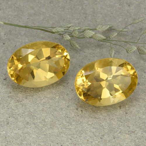 12.15 ctw Golden Citrine Stones, Natural Citrine in Oval Facet Shape for Sale