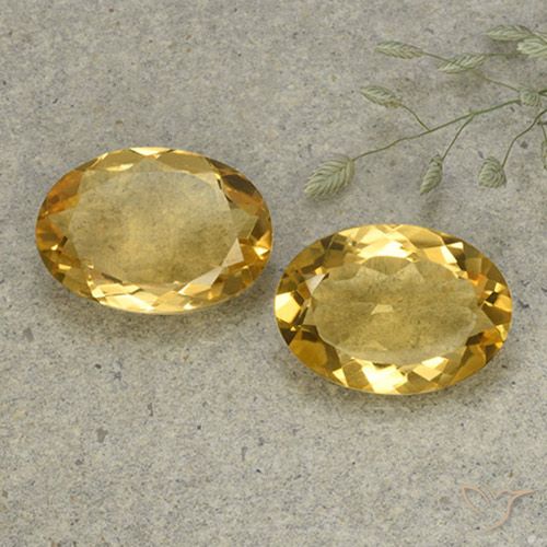 8.82 ct Yellow Citrine, 14.2 x 10 mm Oval Cut From Brazil, Photo A