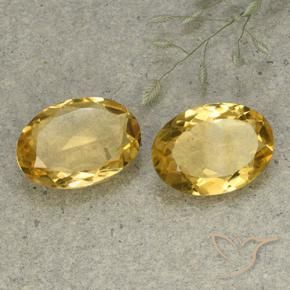 8.82 ctw Golden Citrine Stones, Natural Citrine in Oval Facet Shape for Sale