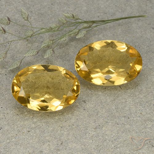 8.36 ct Yellow Citrine, 14.1 x 9.6 mm Oval Cut From Brazil, Photo A