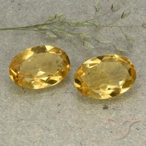 8.36 ctw Golden Citrine Stones, Natural Citrine in Oval Facet Shape for Sale