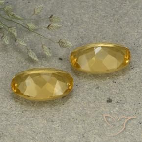Citrine Gemstones in 14.1 x 9.6 mm Size for Sale, Citrine Stones in Golden Orange Color