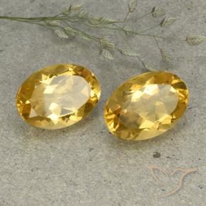10.76 ctw Golden Citrine Stones, Natural Citrine in Oval Facet Shape for Sale