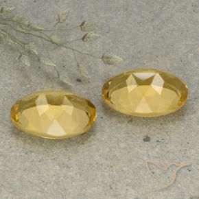 Citrine Gemstones in 14 x 10 mm (calibrated) Size for Sale, Citrine Stones in Medium-Light Golden Color