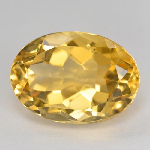 Medium Golden Цитрин Камень - 6.5ct Фасетный Овал (ID: 492635)