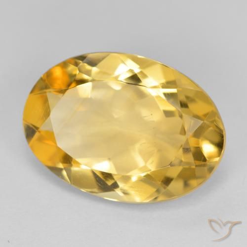 4.76 ct Golden Citrine Stone, Natural Citrine in Oval Facet Shape for Sale