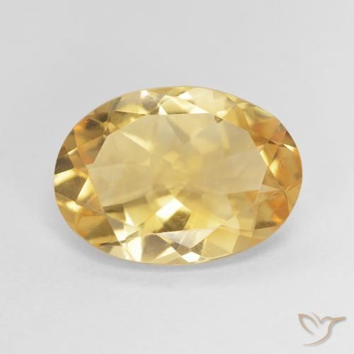 4.28ct Natural Medium Light-Golden Citrine, Oval, VVS-VS