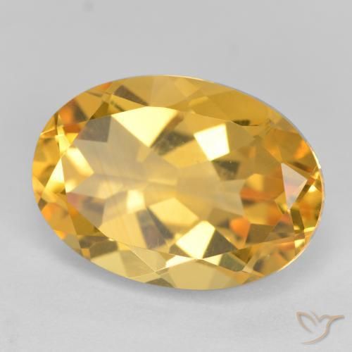 5.47 ct Golden Citrine Stone, Natural Citrine in Oval Facet Shape for Sale