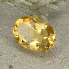5.43 ct Golden Citrine Stone, Natural Citrine in Oval Facet Shape for Sale