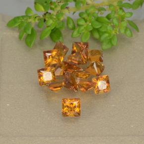 Оранжево-коричневый Цитрин Камень - 0.1ct Огранка Принцесса (ID: 492732)