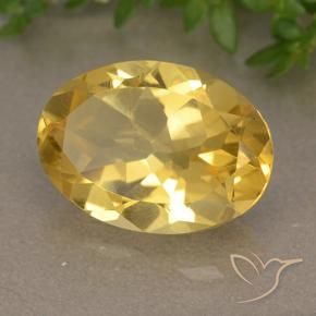 5.65 ct Golden Citrine Stone, Natural Citrine in Oval Facet Shape for Sale