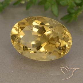 6.10 ct Golden Citrine Stone, Natural Citrine in Oval Facet Shape for Sale