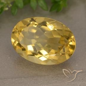 5.87 ct Golden Citrine Stone, Natural Citrine in Oval Facet Shape for Sale