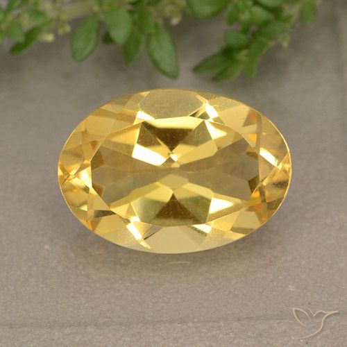 4.97ct Natural Medium Gold Citrine, Oval, VVS-VS