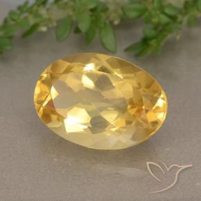 5.38 ct Golden Citrine Stone, Natural Citrine in Oval Facet Shape for Sale