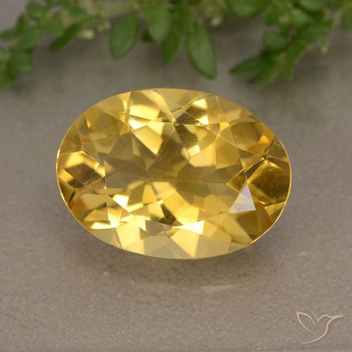 4.87 ct Yellow Citrine, 13.9 x 10 mm Oval Cut From Brazil, Photo A