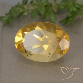 5.74 ct Golden Citrine Stone, Natural Citrine in Oval Facet Shape for Sale