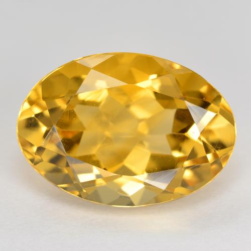 Dark Golden Citrine Gem - 6ct Oval Facet (ID: 492763)