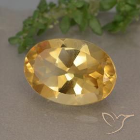 5.64 ct Golden Citrine Stone, Natural Citrine in Oval Facet Shape for Sale