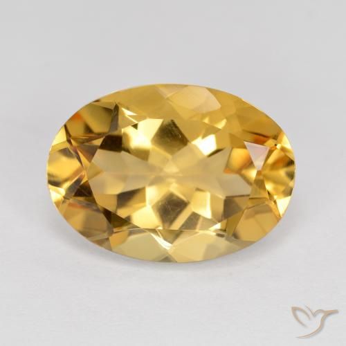 5.47 ct Golden Citrine Stone, Natural Citrine in Oval Facet Shape for Sale
