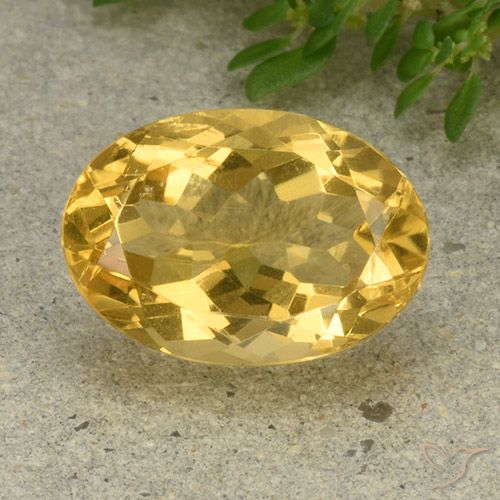 5.93ct Natural Medium Golden Citrine, Oval, VVS-VS