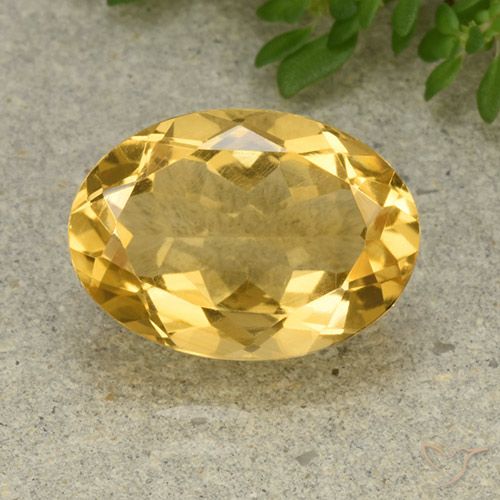 5.54ct Natural Medium Golden Citrine, Oval, VVS-VS