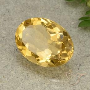 5.54 ct Golden Citrine Stone, Natural Citrine in Oval Facet Shape for Sale