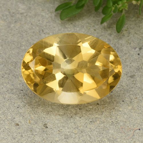 5.68ct Natural Medium Golden Citrine, Oval, VVS-VS