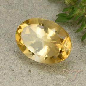 5.68 ct Golden Citrine Stone, Natural Citrine in Oval Facet Shape for Sale