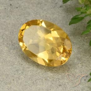 4.76 ct Golden Citrine Stone, Natural Citrine in Oval Facet Shape for Sale