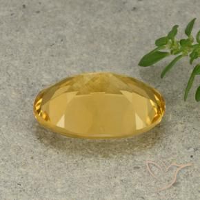Citrine Gemstone in 14 x 10 mm (calibrated) Size for Sale, Citrine Stone in Medium-Light Golden Color