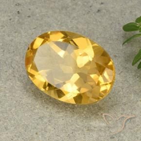 5.56 ct Golden Citrine Stone, Natural Citrine in Oval Facet Shape for Sale