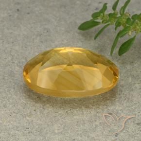 Citrine Gemstone in 14 x 10 mm (calibrated) Size for Sale, Citrine Stone in Medium-Light Golden Color