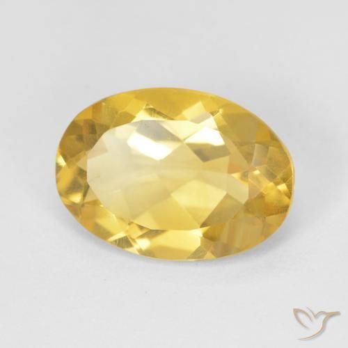 4.82 ct Golden Citrine Stone, Natural Citrine in Oval Facet Shape for Sale